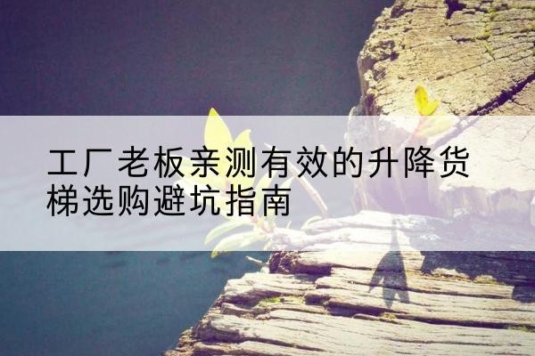 共和升降货梯怎么选-工厂老板亲测有效的升降货梯选购避坑指南