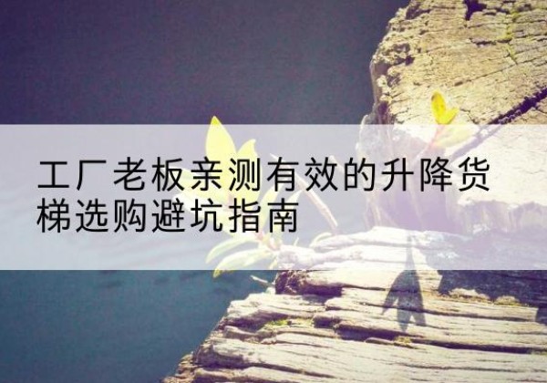 共和升降货梯怎么选-工厂老板亲测有效的升降货梯选购避坑指南